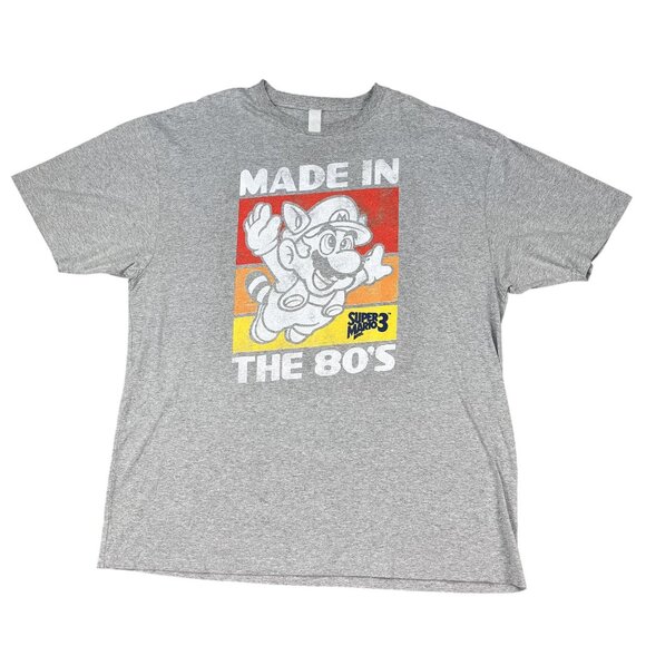 Super Mario 3 Made in the 80s Grey T-Shirt Sz XXL - Picture 1 of 5